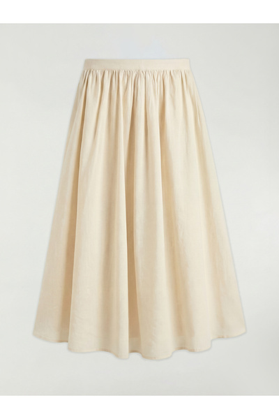 LC Waikiki Rmz Gi̇yi̇m Farkiyla Zippered Waist Drawstring Flared Skirt