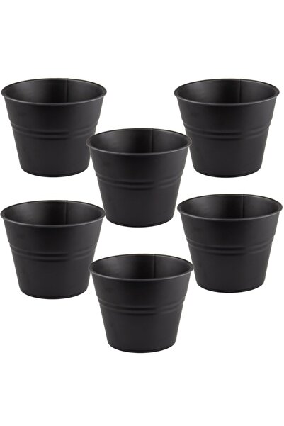 Culinaro Set of 6 french fries serving buckets 15xh11cm 1100ml, melamine, black