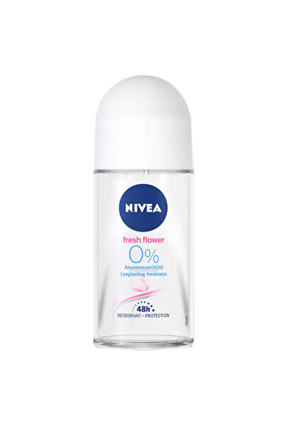 NIVEA Deodorant Roll-On Women Fresh Flower 48h, 50 ml, 0% Aluminiu