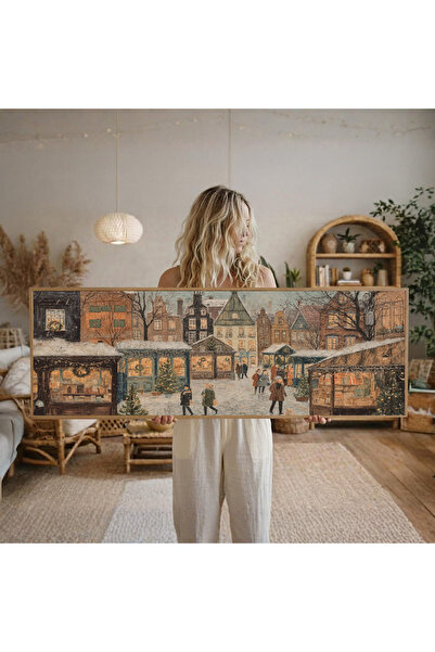 Tuba Decor Tek Parça Gerçek Ahşap Yatay Panorama Çerçeveli Tablo