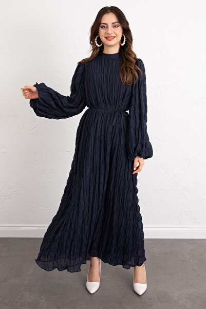 Salih Çelebi Gipeli Modal Dress 0080 - Dark Blue
