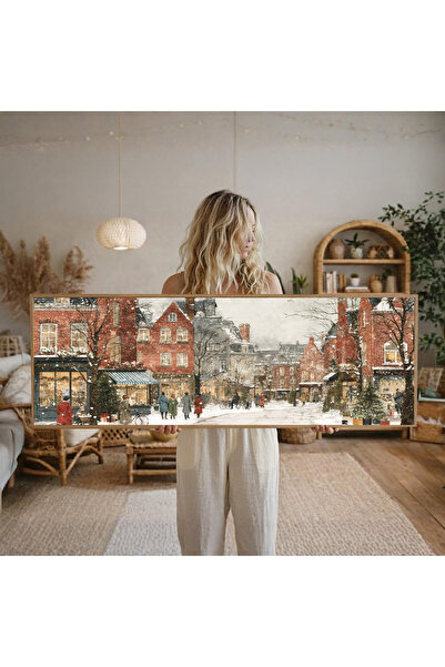 Tuba Decor Tek Parça Gerçek Ahşap Yatay Panorama Çerçeveli Tablo