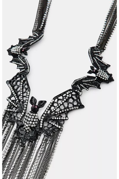 gingillo aksesuar Brand Model Black Color Stone Bat Necklace
