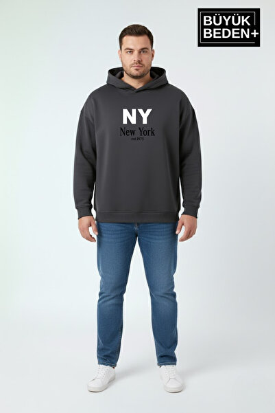 Superlife Men's Large Size Thin Hooded Ny New York Printed Thin Swatshirt Spr...