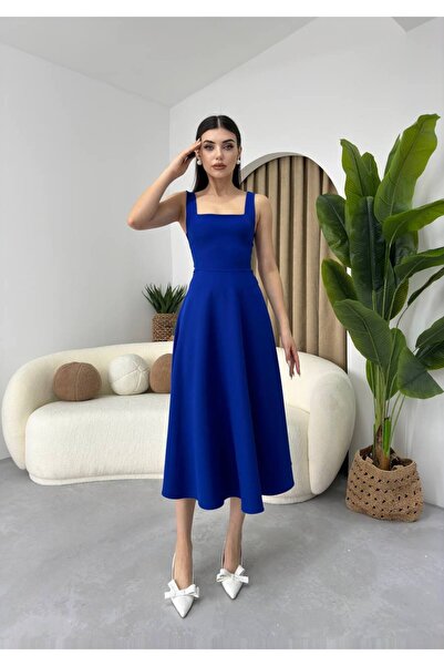 EtikaOnline Calliope Kare Yaka Midi Boy Elbise