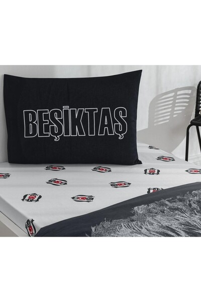 Taç Zorluteks Licensed BJK Beşiktaş Μαύρο και άσπρο Μονό Βαμβακερό Σετ Σεντόν...