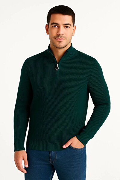 Hiccup Janes Half Turtleneck Zipper Sweater