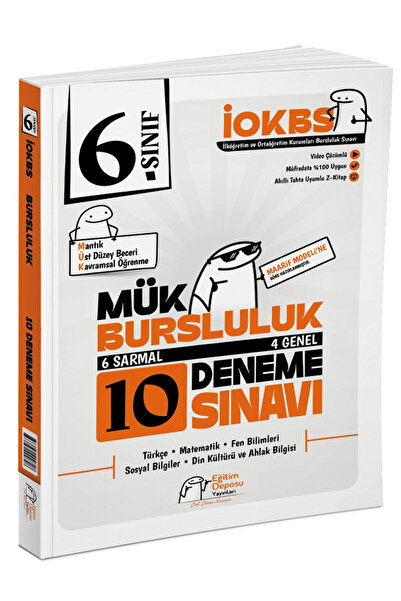 Efsane Yayınları 6.Sınıf Eğitim Deposu MÜK Bursluluk 10 Deneme Sınavı / İOKBS...