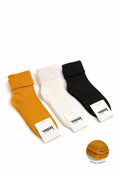 Inno Women's 3-Piece Winter Thick Thermal Boot Socks, Non-Elastic, Curled