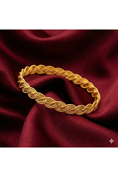 güra Arzu Model Altın Kaplama Örgü Bileklik – Zarif Tasarım Kadın Bilekliği