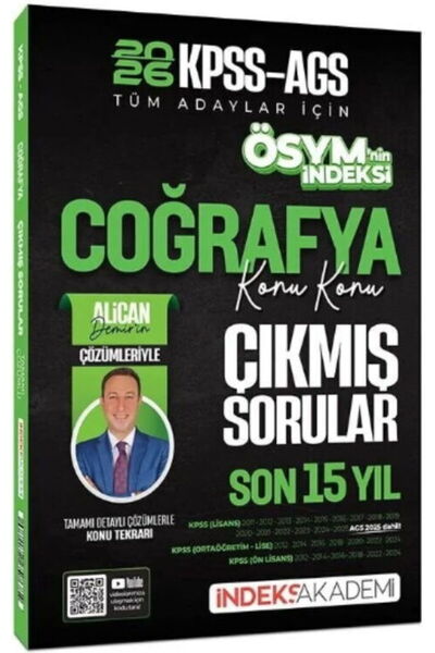 İndeks Akademi 2026 KPSS MEB AGS Coğrafya ÖSYM nin İndeksi Son 15 Yıl Konu Ko...