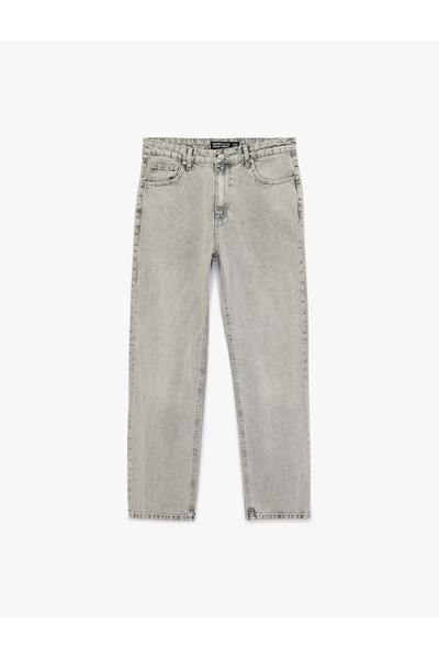 Koton Regular Waist Cotton Vintage Straight Fit Jean Trousers