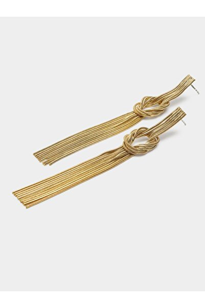 PARFOIS Örgülü Saçaklı Uzun Küpe