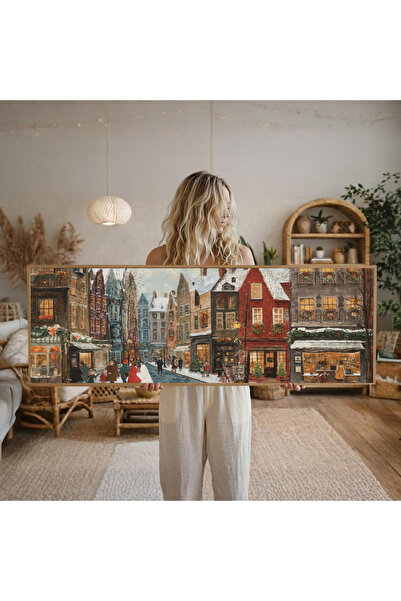 Tuba Decor Tek Parça Gerçek Ahşap Yatay Panorama Çerçeveli Tablo