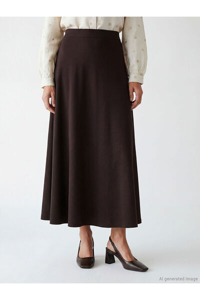 LC Waikiki Plus Size Elastic Waist Flared Skirt