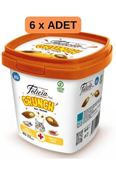 Felicia Crunch Anti Hairball Tahılsız Kedi Ödül Maması 100Gr X 6 Adet
