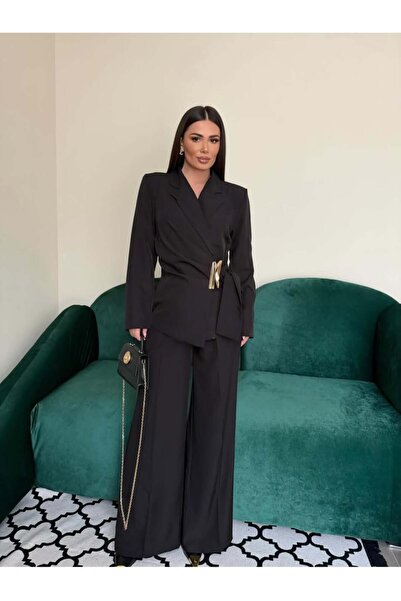 ADAMODA.RO Suit with flared pants and accessory,