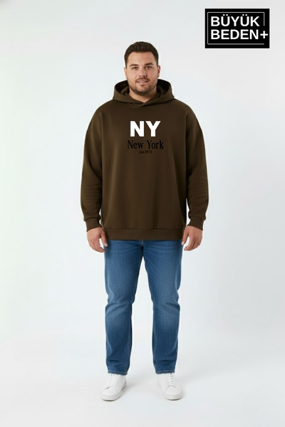 Superlife Men's Large Size Thin Hooded Ny New York Printed Thin Swatshirt Spr...