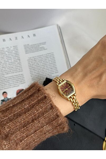 MERW Paleo Model Gold Brown Color Vintage Series Metal Cord Women's Wristwatch