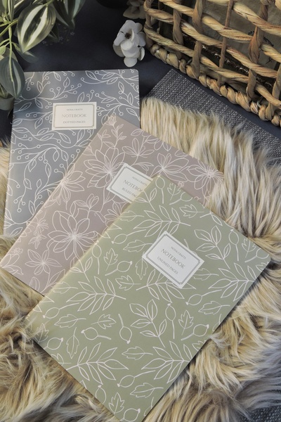 Nova Crafts Natural Set 3 Pieces Notebook / Lined - Dotted - Plain / A5