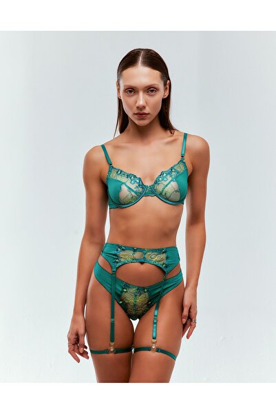 valeza Estelle Yeşil Dantelli Sütyen