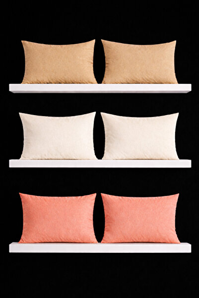 ÇIQRIK HOME 6 قطع غطاء وسادة بسحاب مقاس 50×70 سم، عبوة من قطن قطع