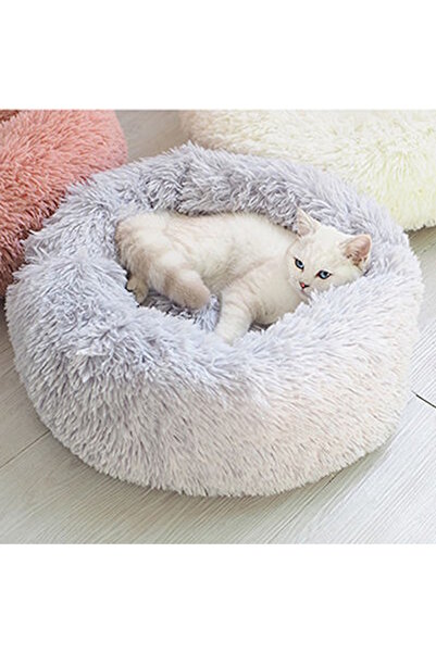 optimal&prime Fake Fur Shaggy Peluş Donut Lux Kedi Köpek Yatağı