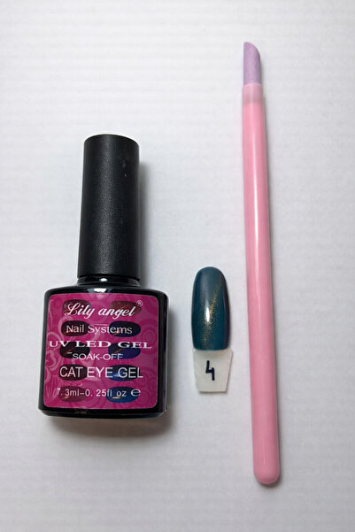 Lily Angel UV LED Cat Eye Gel – shade 4, 7.3 ml + silicone cuticle pusher brush