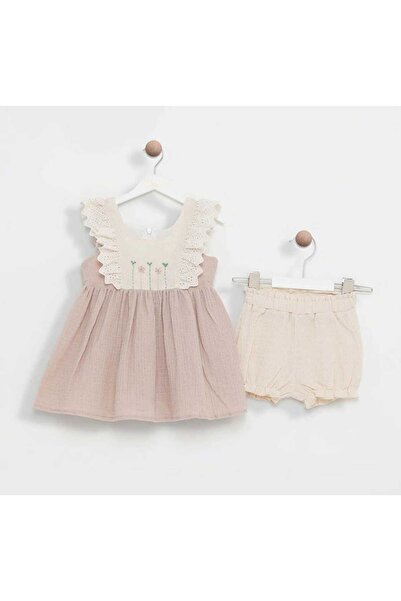 Bombili BOMBİLİ-7075 BEJ ASKILI KIZ TAKIM