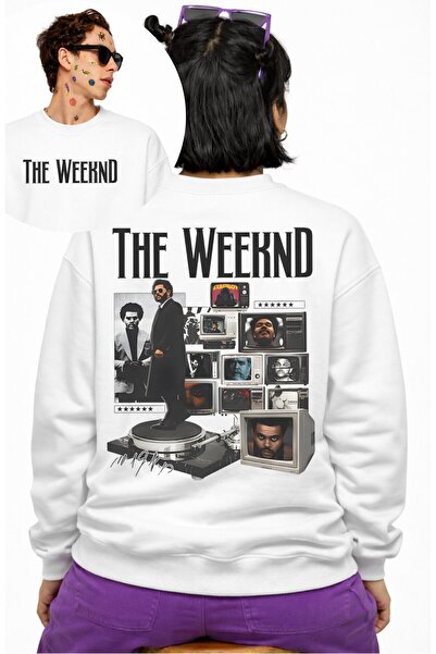 Fuddy Moda Unisex Oversize Rapper the Weeknd Back Printed Crew Neck Hoodless ...