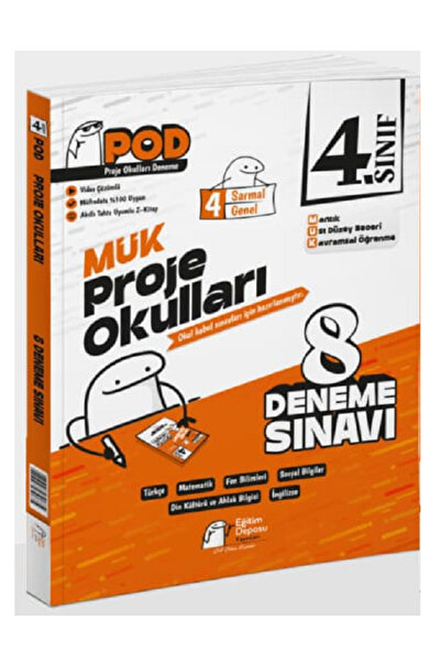 Mavi Boncuk 4.Sınıf Eğitim Deposu MÜK Proje Okulları 8 Li Deneme Sınavı / 4 S...
