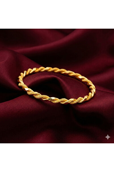 güra 2li Adana Burması Model Altın Kaplama Kadın Bileklik