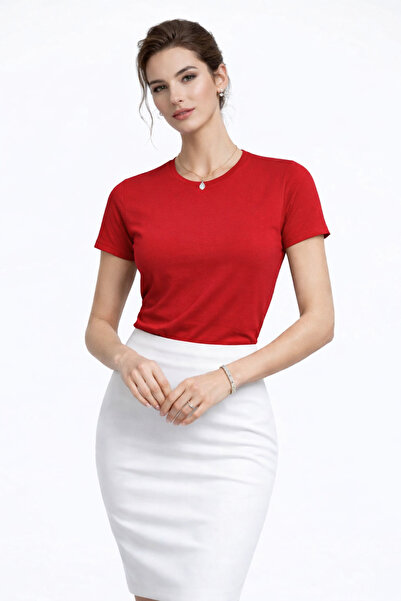 zs zaos fashion Γυναικείο μπλουζάκι με λαιμόκοψη ποδηλάτου, απλό, βασικό, άνε...