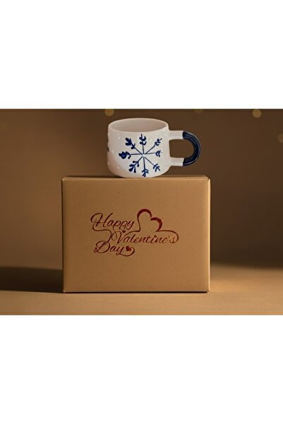 Artiser Hand Made Ceramic Mug with Valentine's Day Packaging, Snowflake Patte...