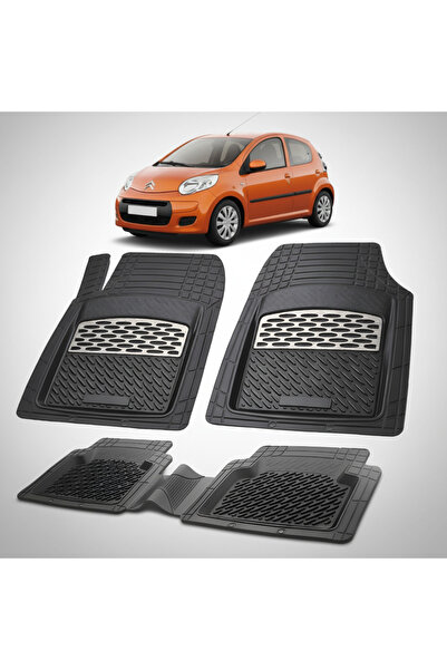 TEAMCAR Covorașe auto tip tavă compatibile cu Citroen C1 I (2005-2014) argintii