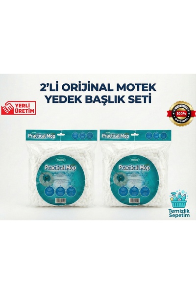 Motek Yedek Mop Başlığı Fix, Trend, Comfort Modellere Uyumlu - 2'li Eko Paket