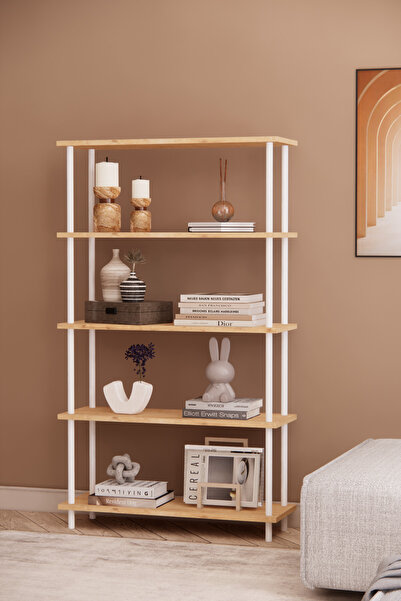 Solto Home OB43-44 Çevir Kur Modüler 5 Raflı Kitaplık | Aletsiz Kolay Kurulum...