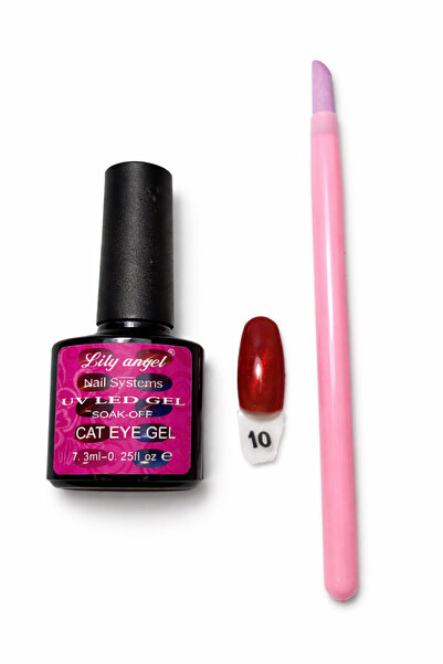 Lily Angel UV LED Gel Cat Eye – shade 10, 7.3 ml + silicone brush for pushing...