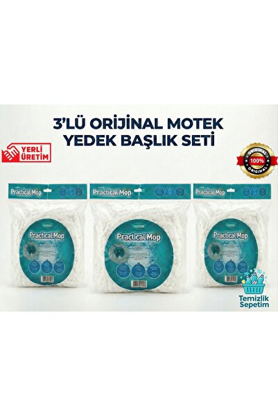 Motek Orijinal Mikrofiber Yedek Mop Başlığı - 3'lü Avantaj Paketi