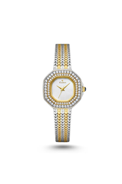 catera Luxury women's watch in steel, gold, and silver