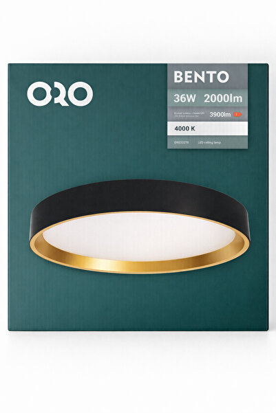 LED-POL LED ceiling light ORO BENTO 36W, 3900 lm, 4000K Neutral, Black with G...