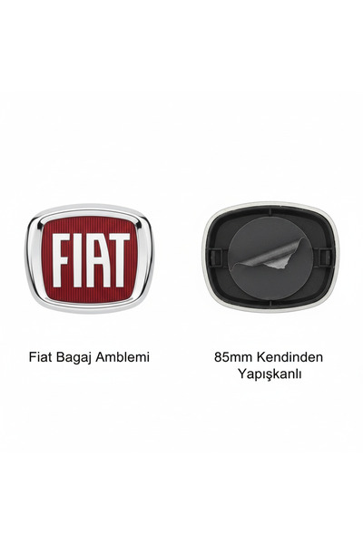 NO BRAND Fiat 85 mm Bagaj Amblemi Logosu - Yapıştırmalı - Albea Palio Punto P...