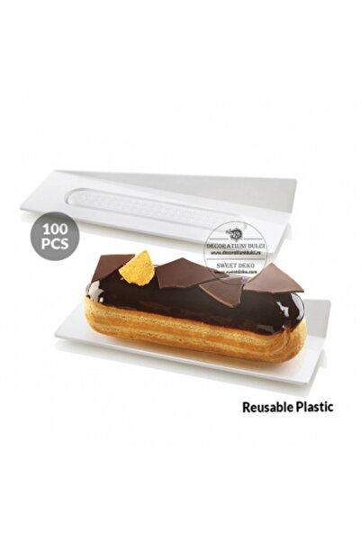 Decoratiuni Dulci Tavite albe dreptunghiulare monoportii (100 buc.)