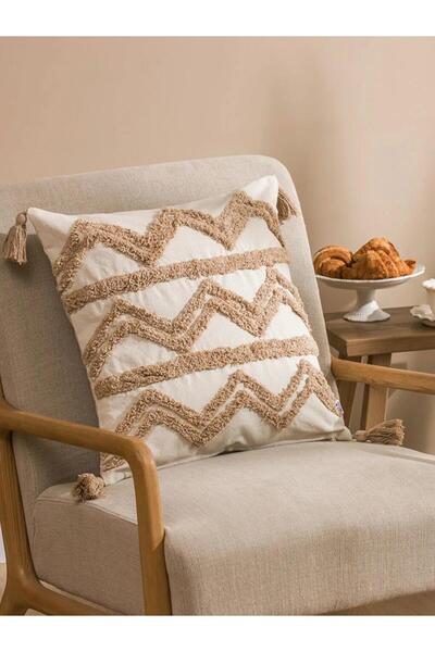 LC Waikiki Μπεζ κάλυμμα μαξιλαριού με φούντες 45x45 εκ. (S6)