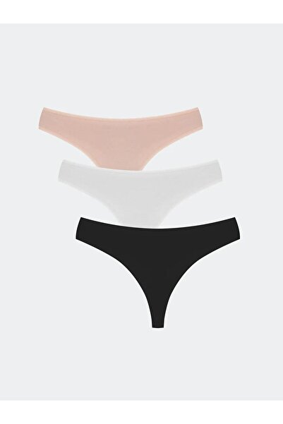 LC Waikiki Pink Plain Thong Panties 3-Pack (S6)
