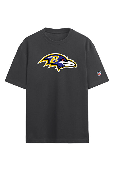 BA Sportswear تي شيرت بالتيمور رافنز لكرة القدم مطبوع عليه قصة فضفاضة