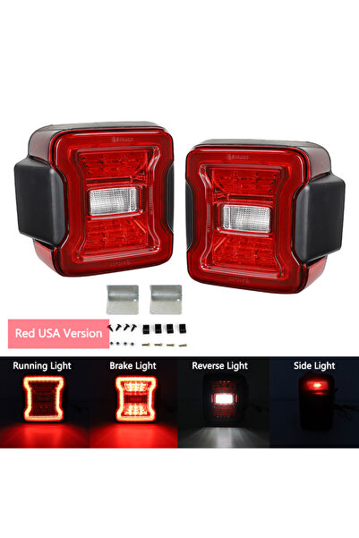 Choice4 مصابيح خلفية LED حمراء أمريكية لسيارة جيب رانجلر JL موديلات 2018-2022...