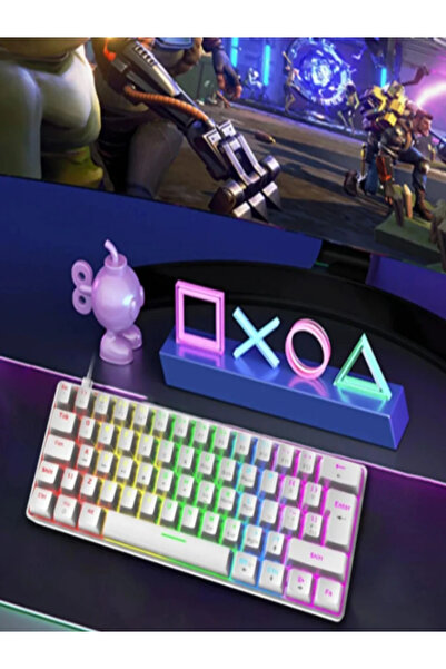 MERTBİLİSİM2 Rgb %60 Mini Mekanik Mavi Switch Oyun Klavyesi