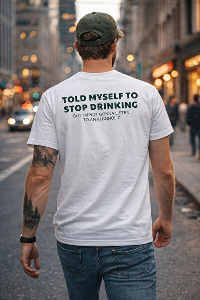 Gymmag Tricou alb cu mesaj ironic, design tipografic modern