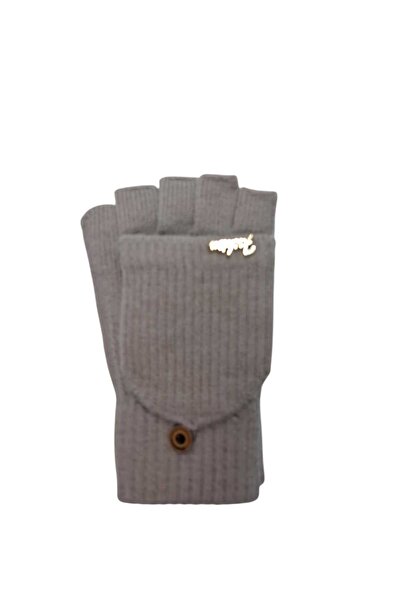 Suyutti Spteks Yetişkin Bej Renk Fashion Yazılı Figürlü Parmaksız Kapaklı Kış...